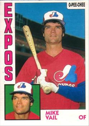 1984 O-Pee-Chee Baseball Cards 143     Mike Vail
